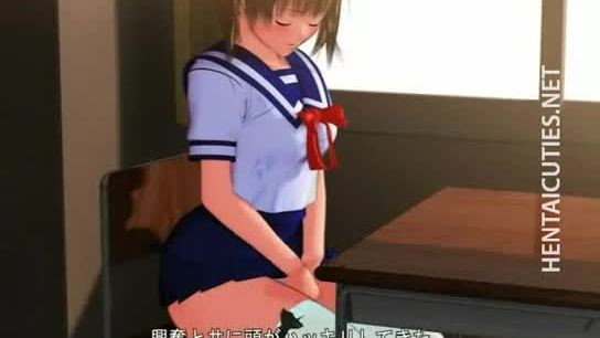 Shy 3d anime schoolgirl show tits
