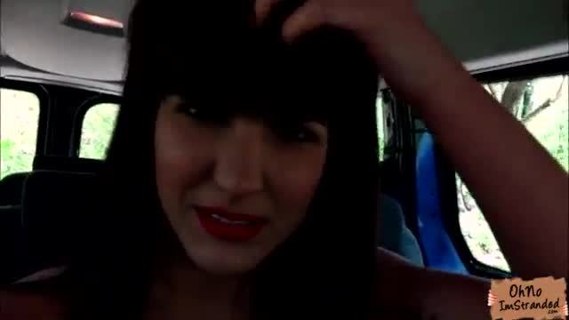 Sexy stranded bella beretta demands a ride for sex